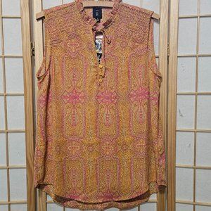 Violet B Sleeveless Tie Front Blouse